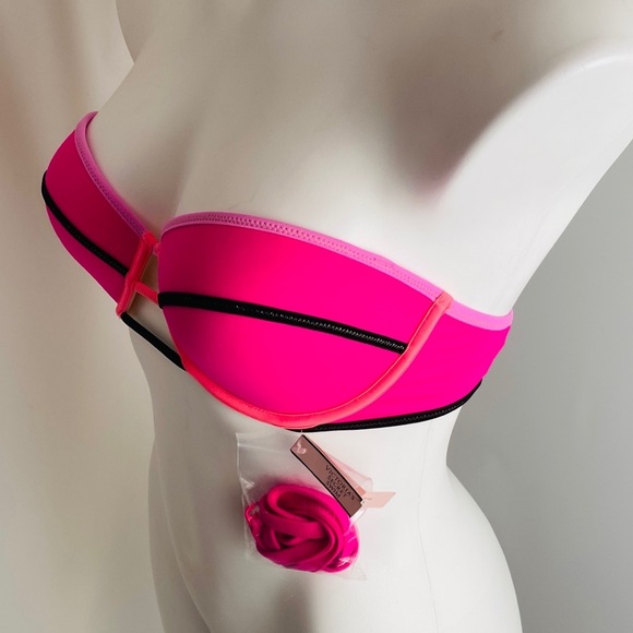 Victoria’s Secret The Flirt Bandeau neon pink 34D - Picture 3 of 7